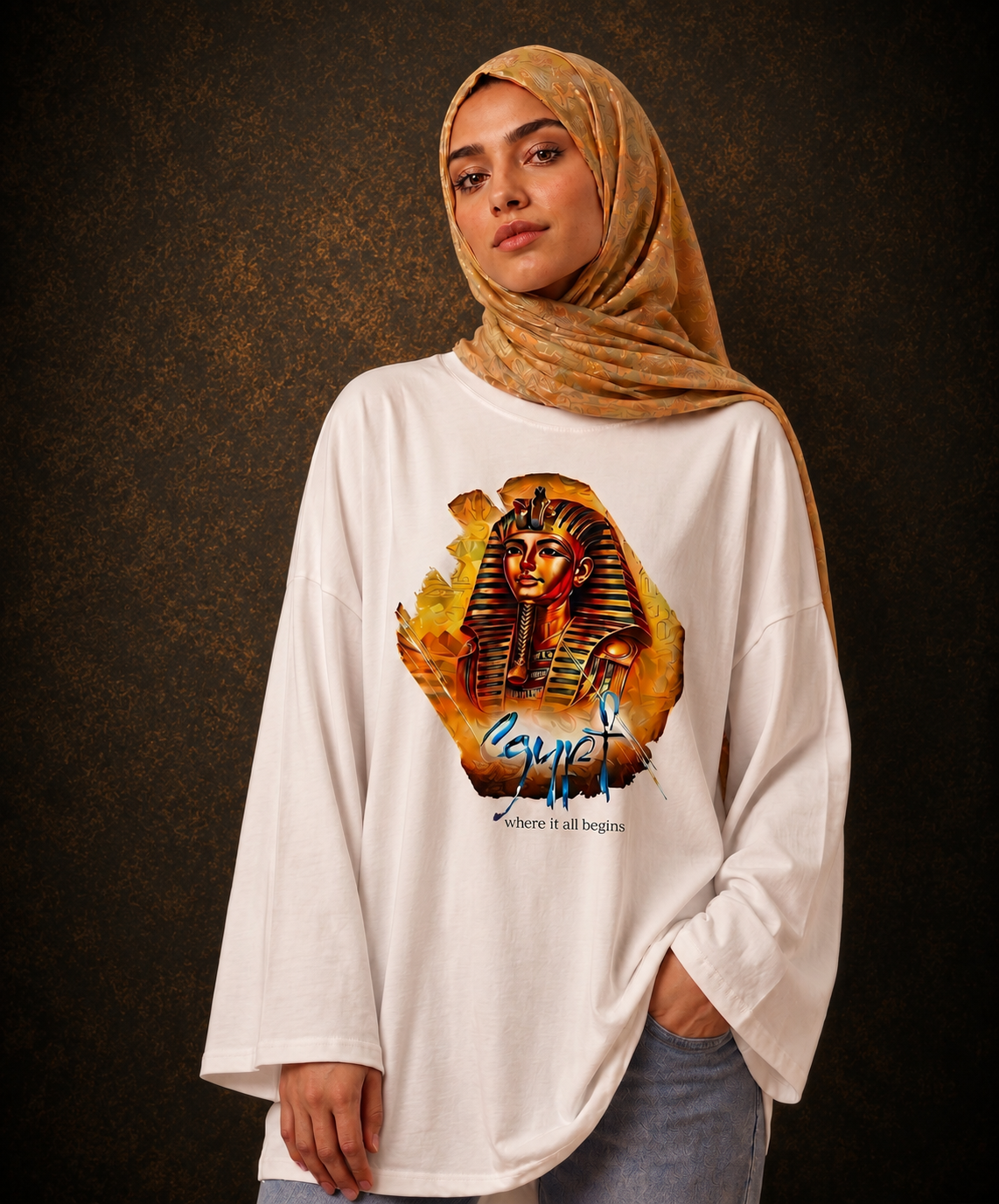 Tut's Legacy Long Sleeves Oversize Woman T-shirt