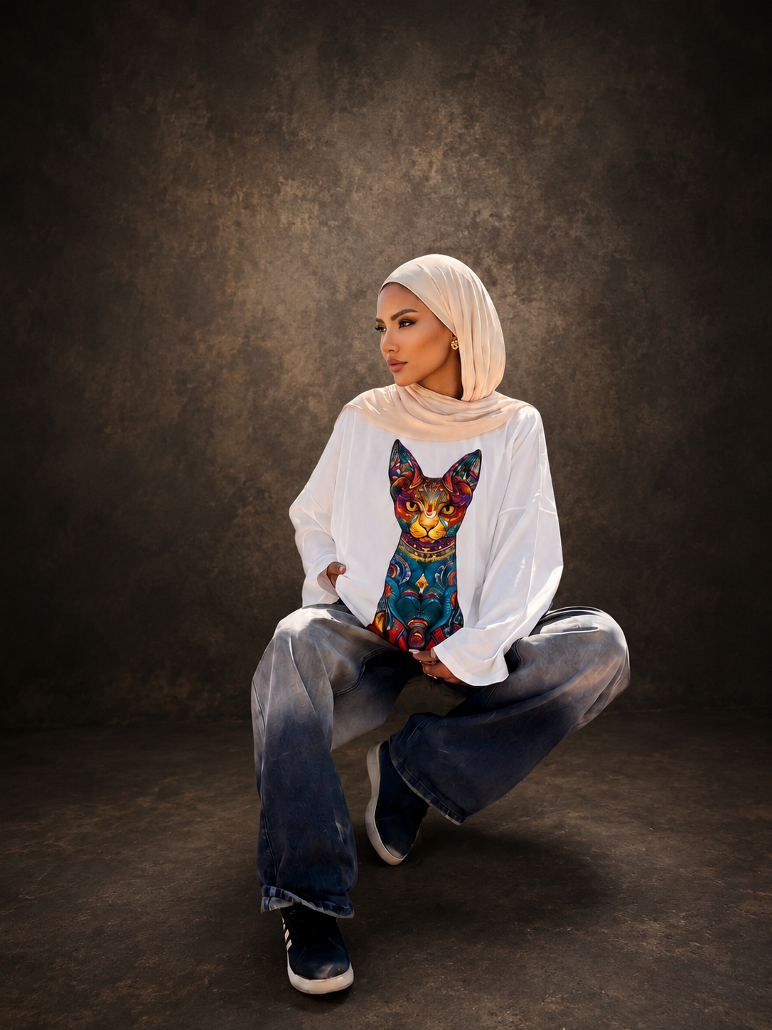 Mystic Mau Long Sleeve Oversized Tee