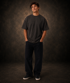Drift Box Fit Tee — Washed Charcoal