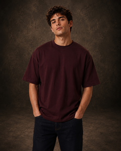 Drift Box Fit Tee — Burgundy