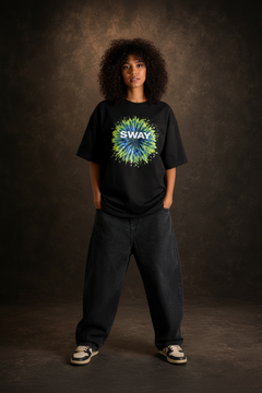 Greenish Splash Oversized Tee Women