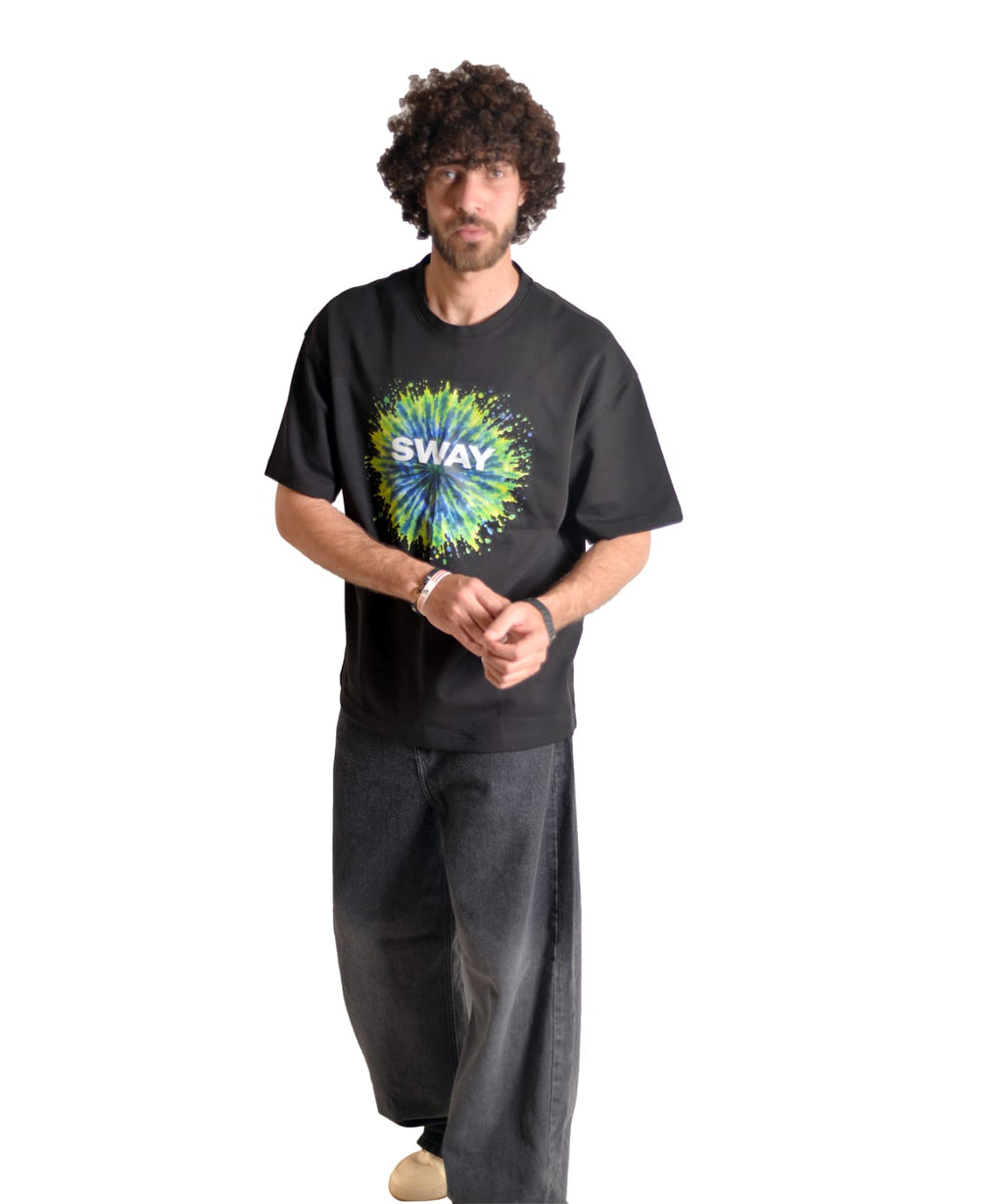 Greenish Splash Oversized Tee