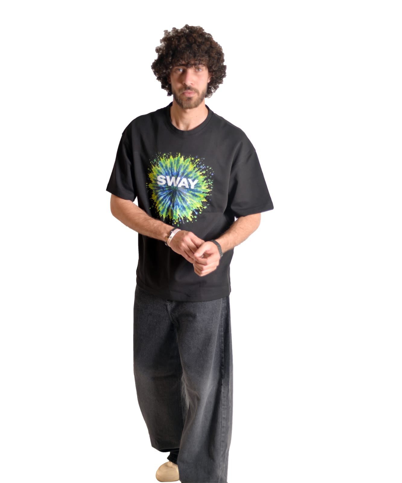 Greenish Splash Oversized Tee