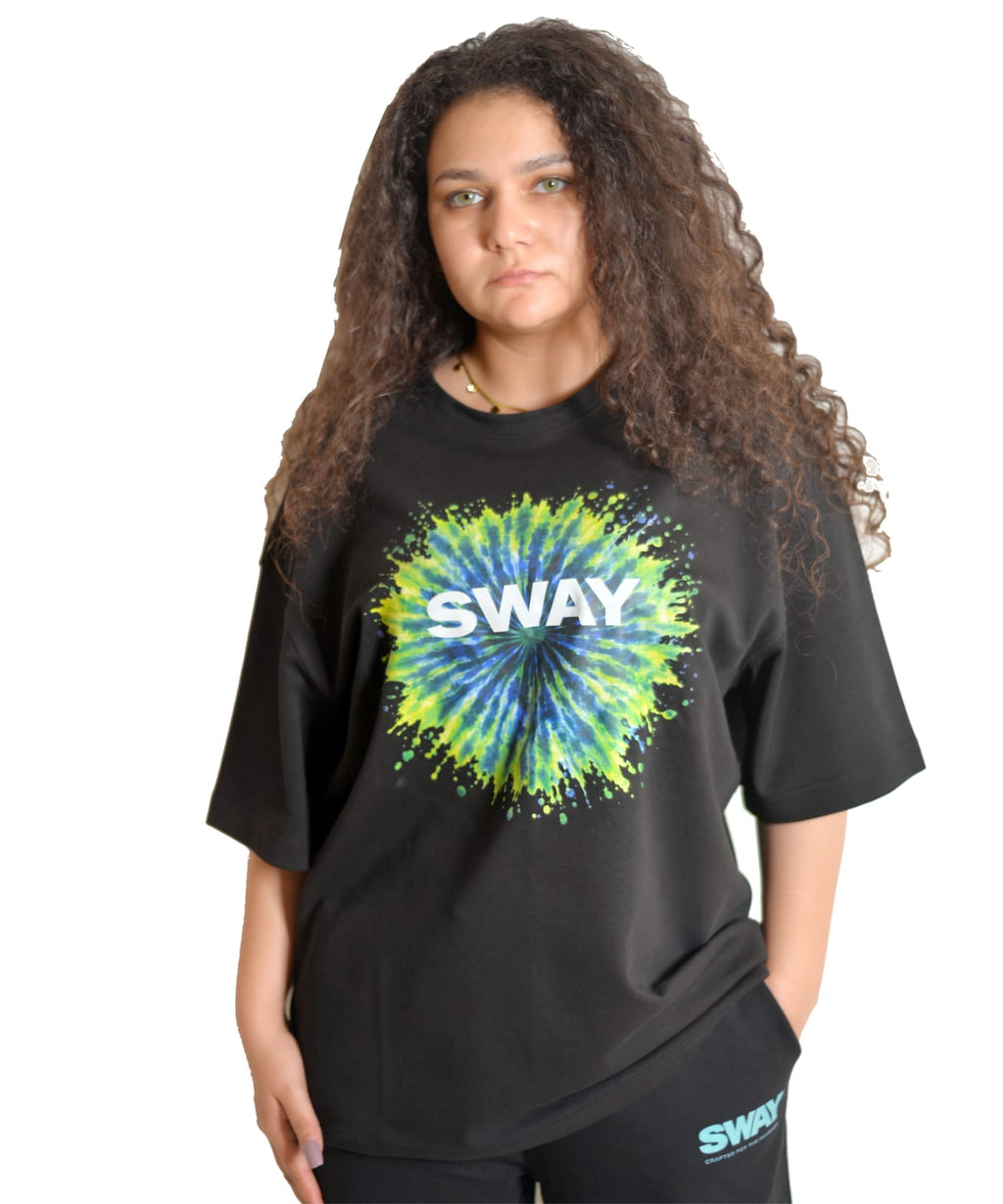 Greenish Splash Oversized Tee