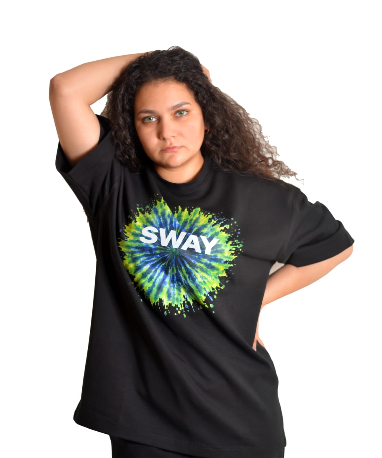 Greenish Splash Oversized Tee