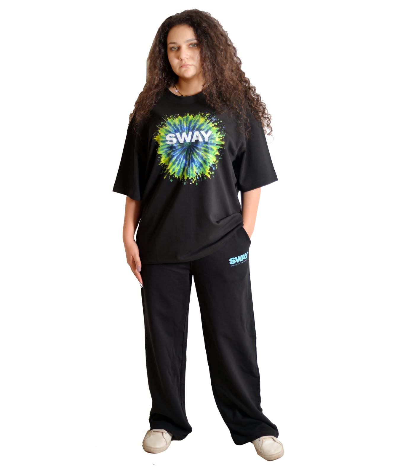 Greenish Splash Oversized Tee