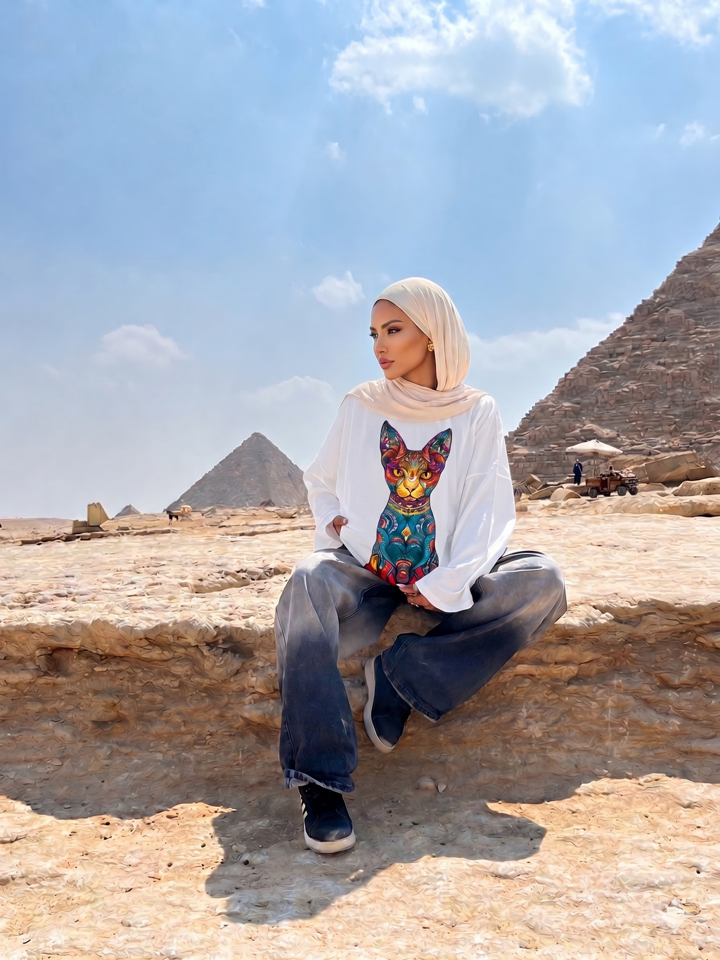 Mystic Mau Long Sleeve Oversized Tee