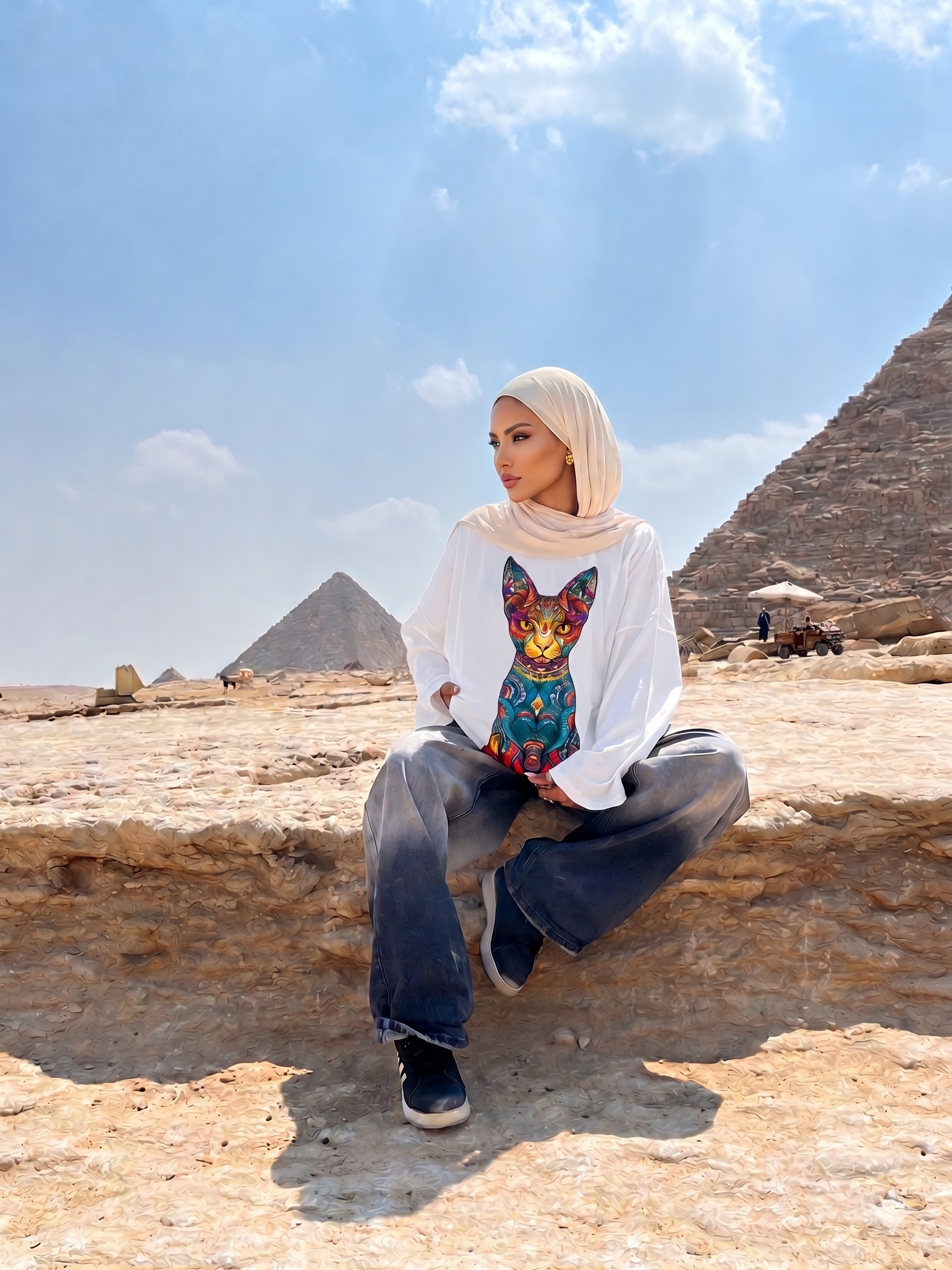 Mystic Mau Long Sleeve Oversized Tee