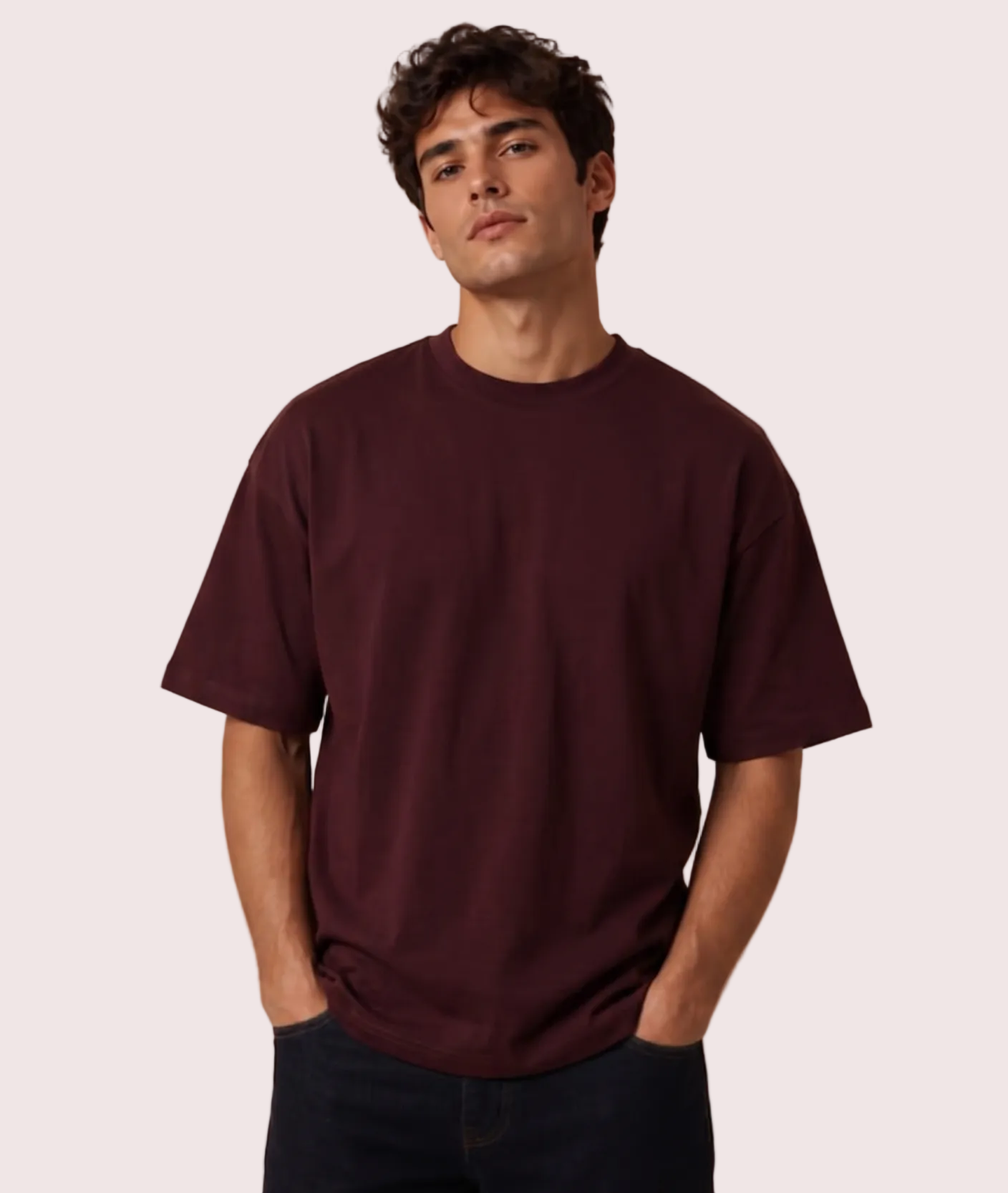 Drift Box Fit Tee — Burgundy