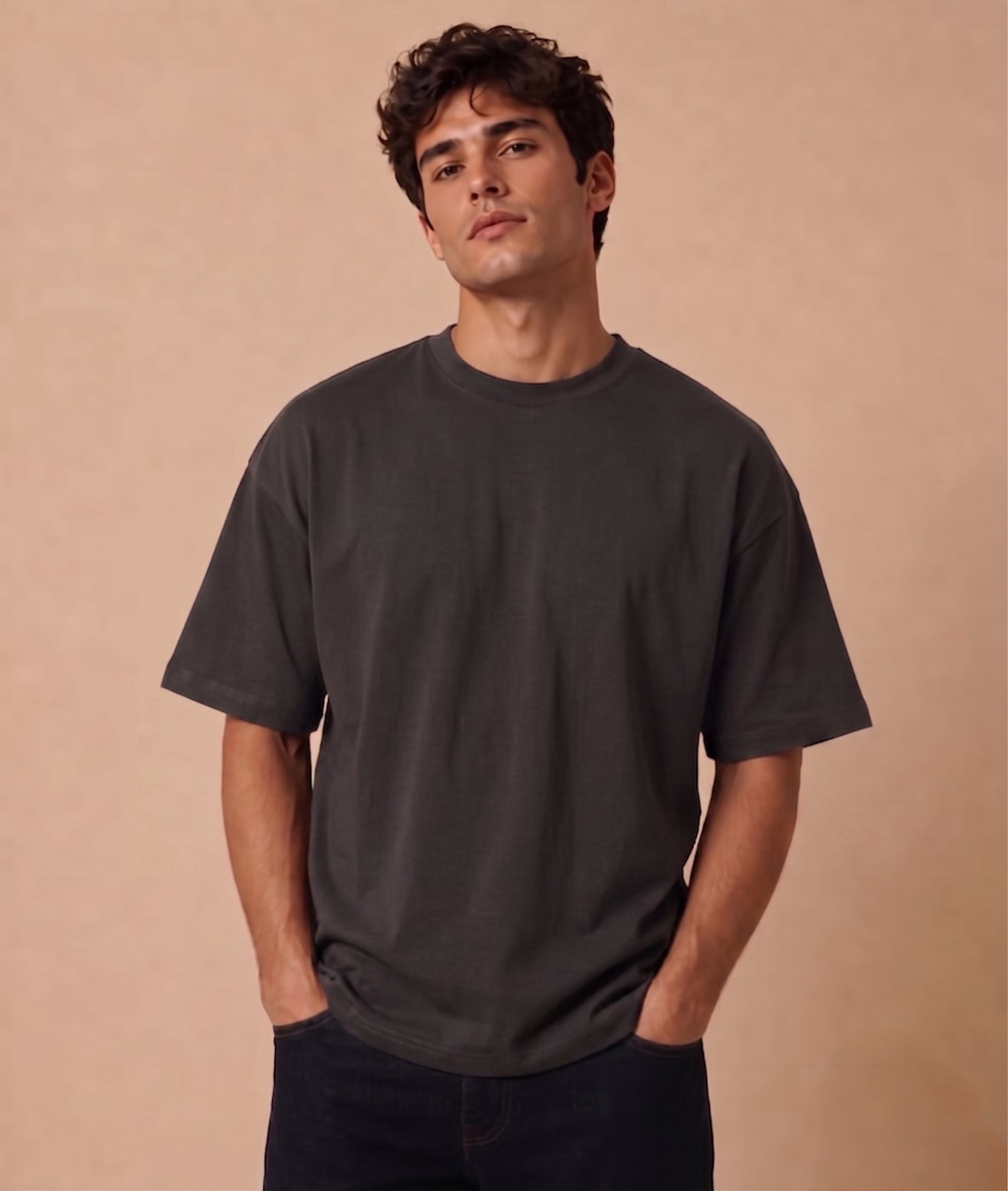 Drift Box Fit Tee — Washed Charcoal