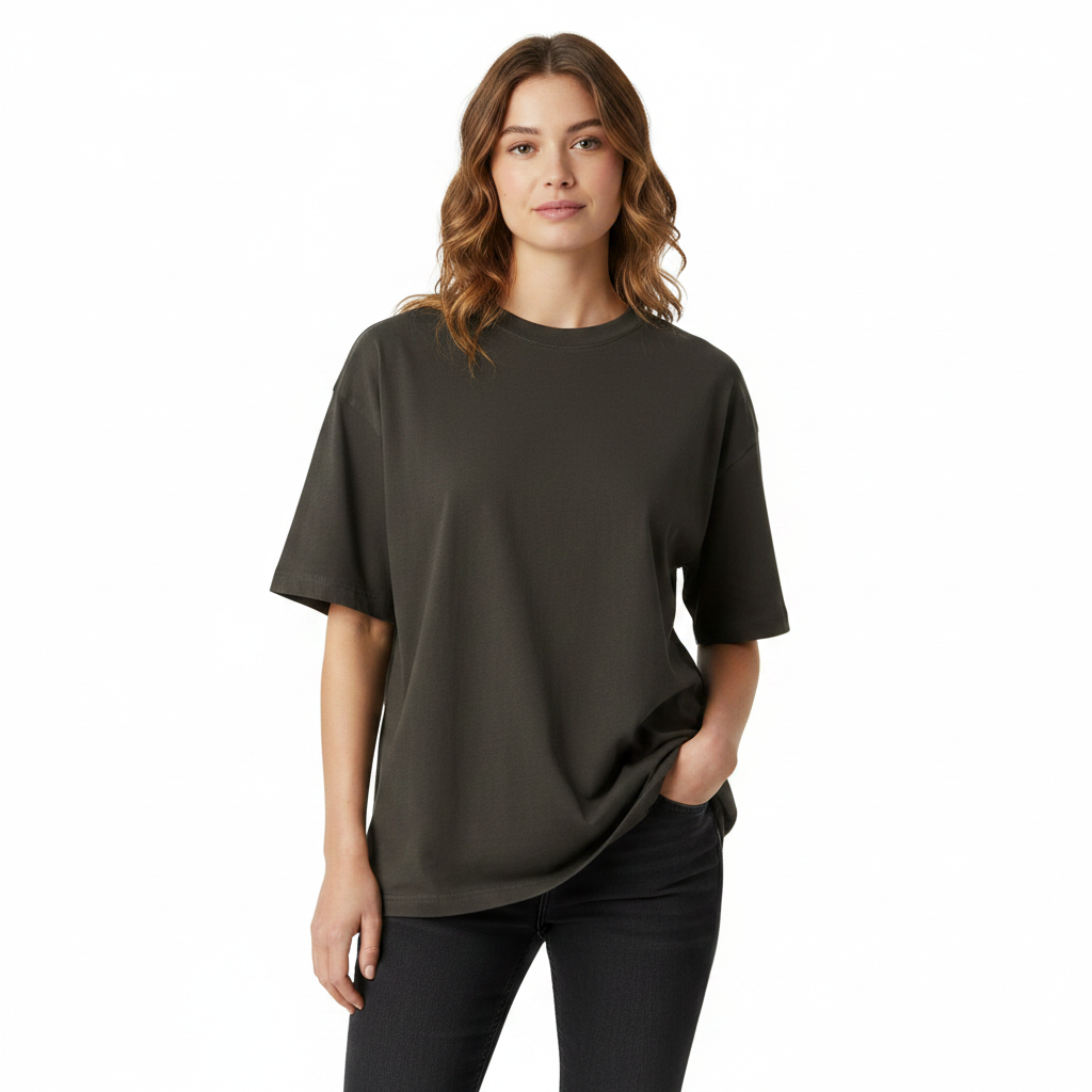 Drift Box Fit Tee — Washed Charcoal Women