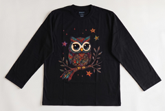 Mandala Owl Long Sleeve Oversize Tee