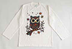 Mandala Owl Long Sleeve Oversize Tee