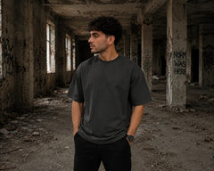 Drift Box Fit Tee — Washed Charcoal