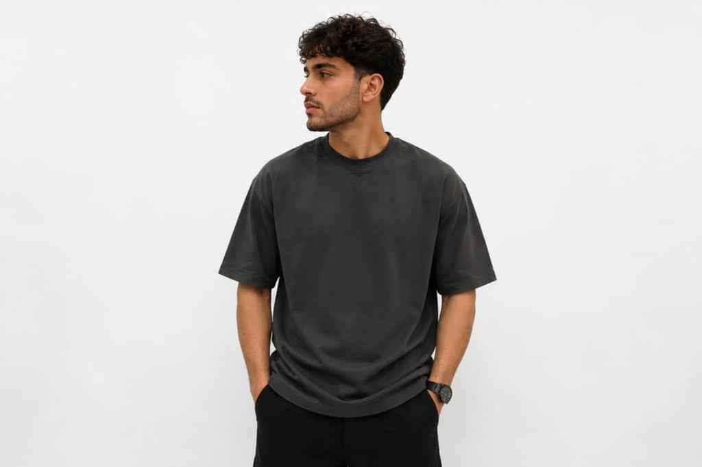 Drift Box Fit Tee — Washed Charcoal