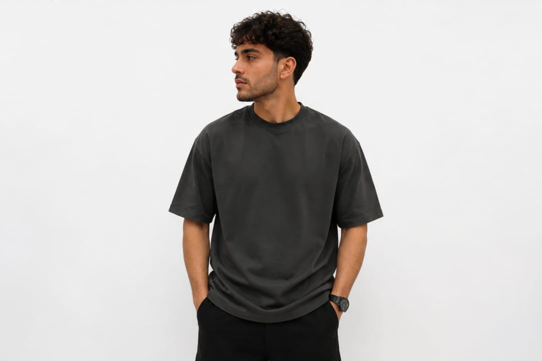 Drift Box Fit Tee — Washed Charcoal