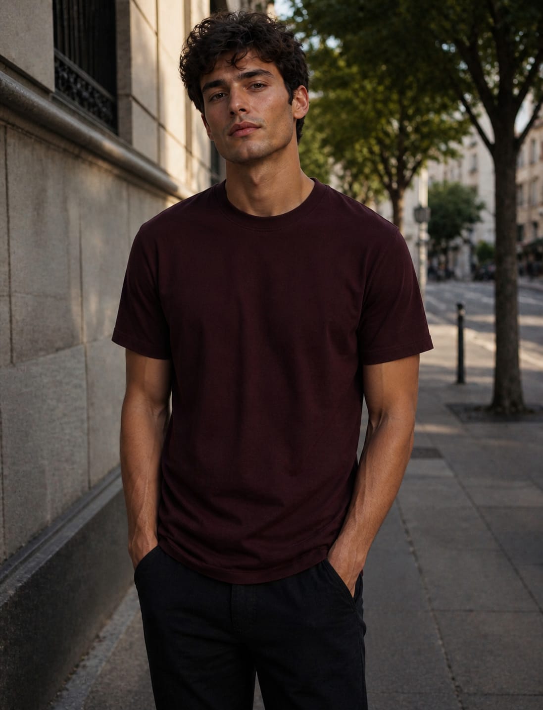 Drift Box Fit Tee — Burgundy