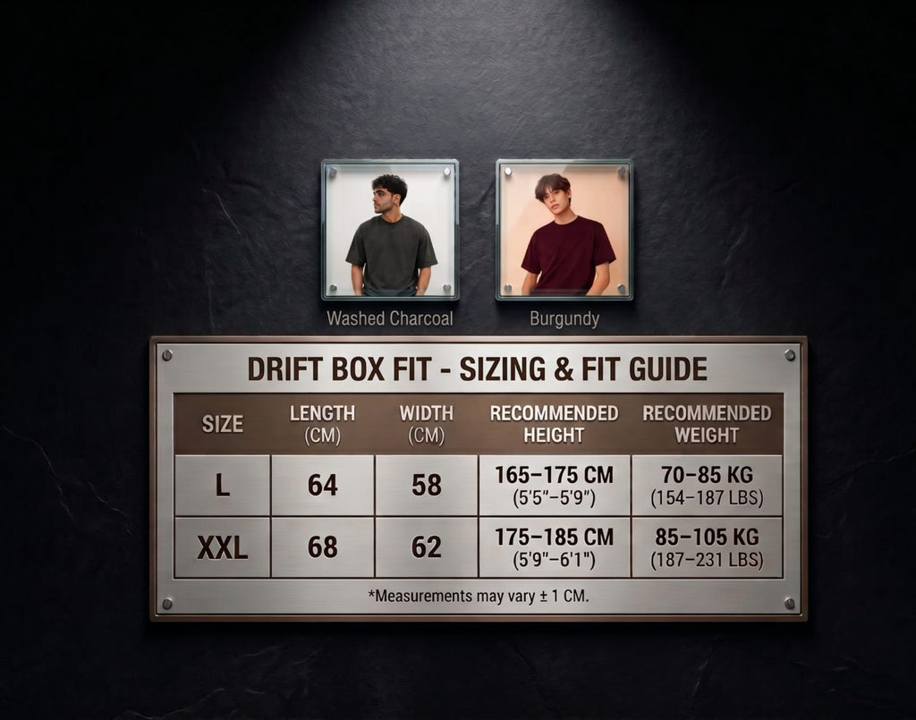 Drift Box Fit Tee — Burgundy