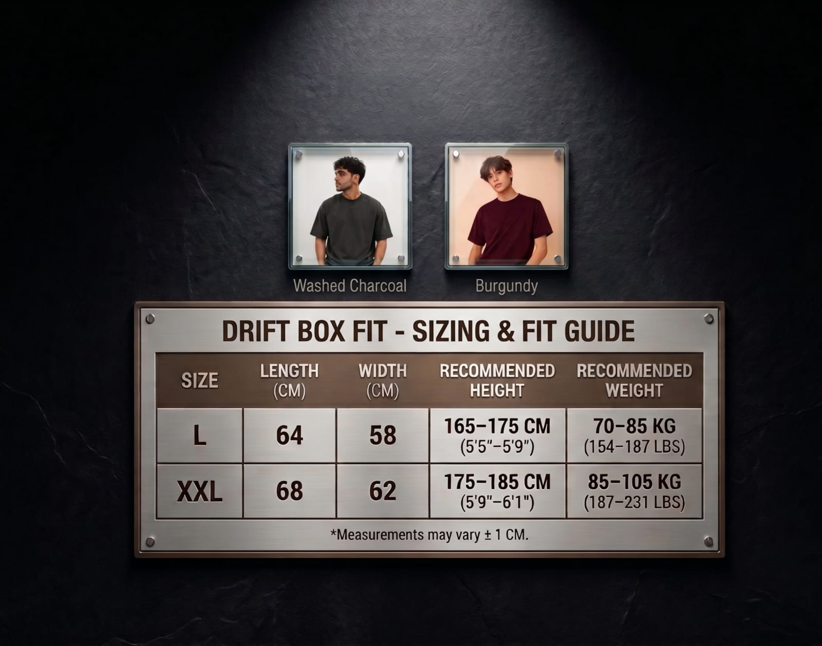 Drift Box Fit Tee — Burgundy